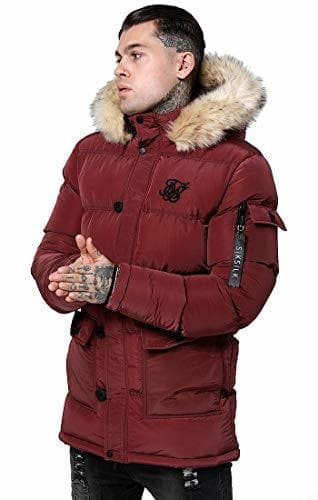 Product Sik Silk Shiny Puff Parka – Burgundy