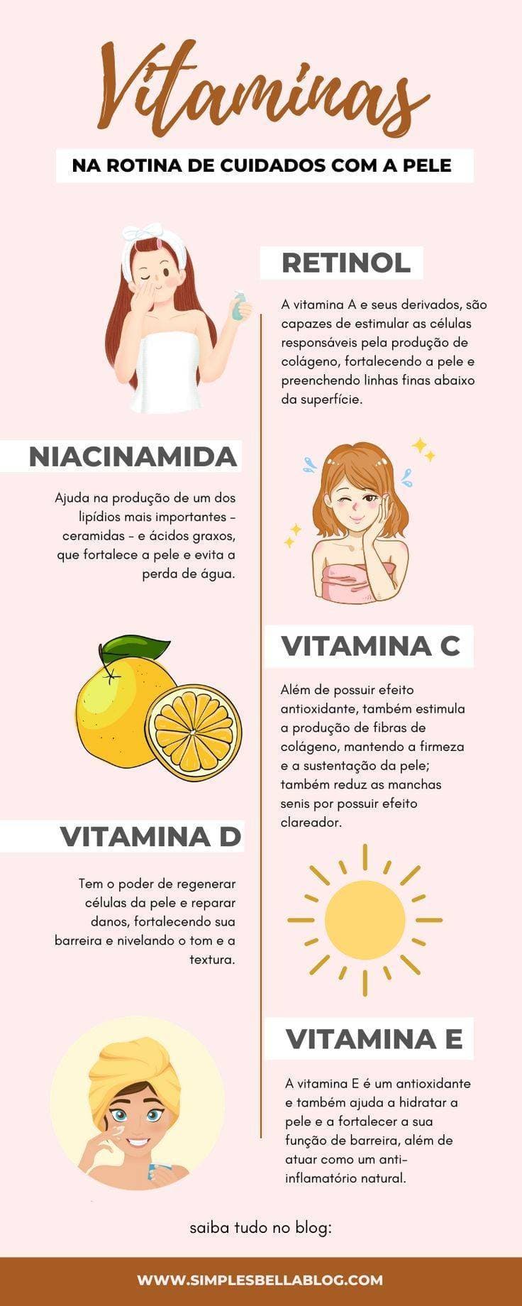 Moda Vitaminas para cuidados da pele.