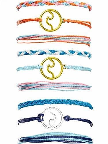 Producto 3 Conjuntos de Pulsera de Cuerda Trenzada Brazalete de Ola Pulsera Bohemia