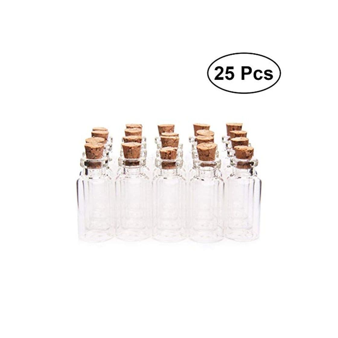 Product vorcool 25 unidades Mini de Botella de cristal con corcho para mensaje boda fiesta 18 x 40 mm