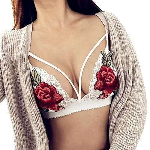 Product Apliques De Encaje Bordado De Las Mujeres Sujetador Festiva Ropa Push-Up Flores