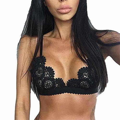 Product Proumy Sujetador de Encaje Sostenes Transparentes Ropa Interior Floral Lencería Elegante Picardía