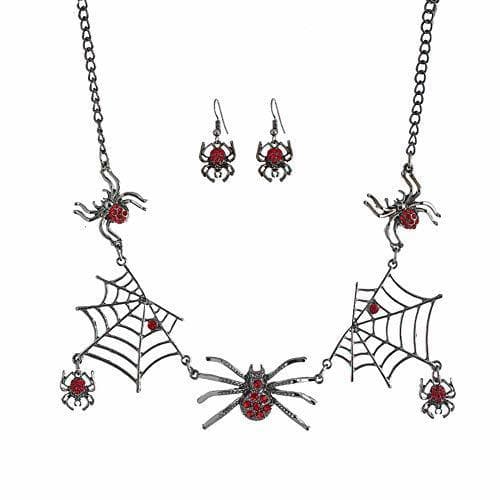 Producto Wicemoon Pendientes de Araña de Araña de Collar de Tela de Araña