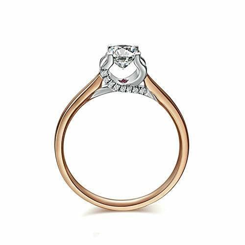 Producto AmDxD Anillos de Oro Blanco Mujer 18 K Anillos de Compromiso de