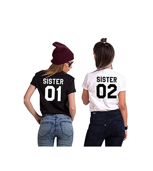 Product Minetom Camiseta Casual de Sister T-Shirt de Manga Corta Top Estampado para