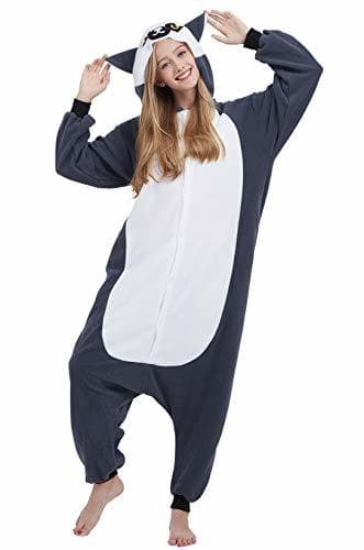 Place Pijama Animal Entero Mono de Cola Larga Unisex para Adultos con Capucha