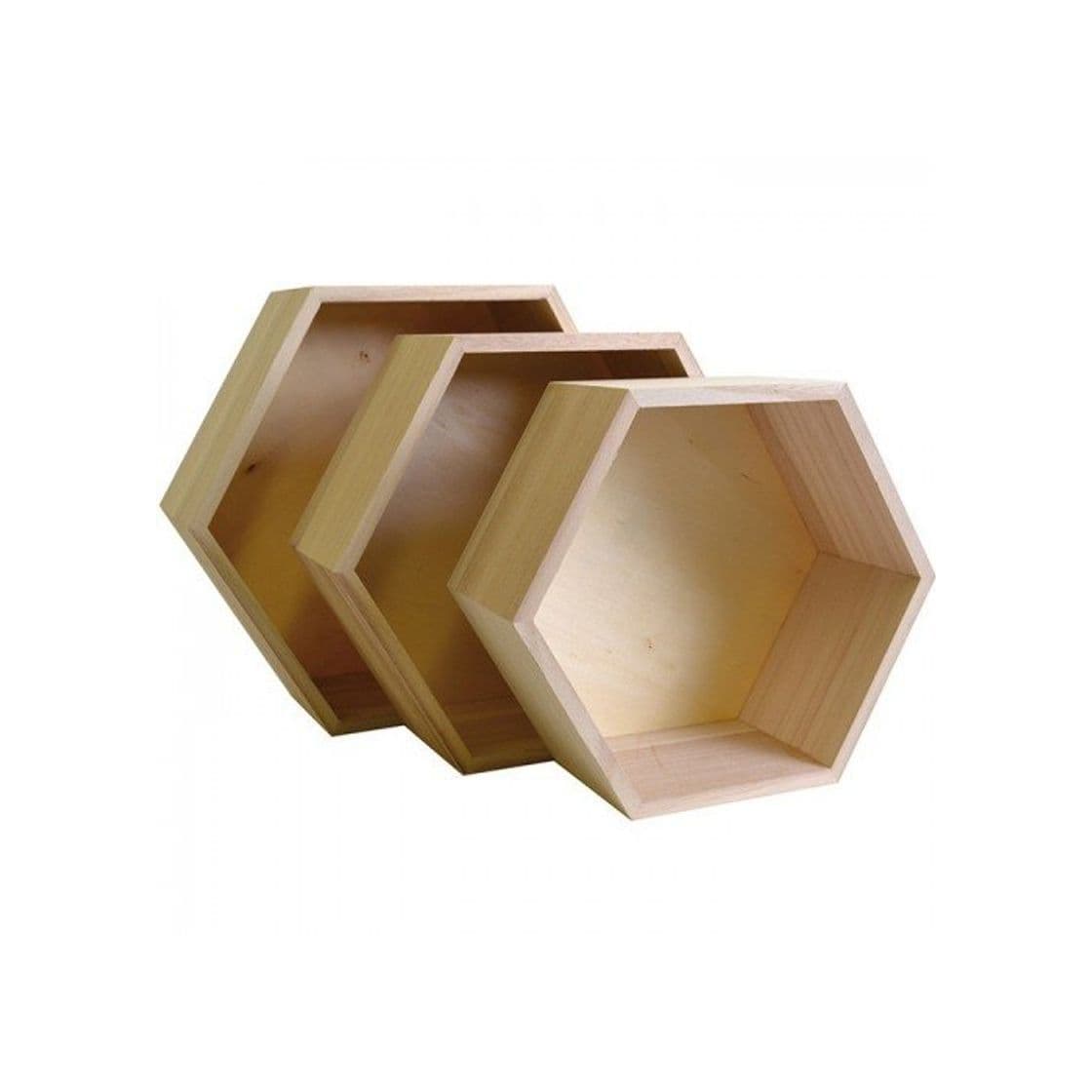 Producto Artemio 14001892 - Juego de 3 bandejas hexagonales de Madera