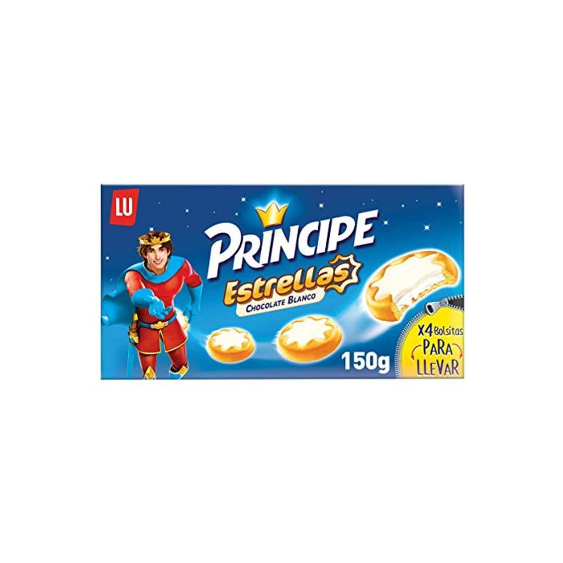 Product Lu Príncipe Galletas Estrellas de Chocolate Blanco con Relleno de Crema Blanco