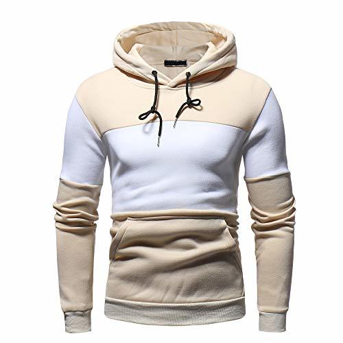 Product Hombres Sudadera con Capucha Casual Tops Deporte Blusa Manga Larga De Patchwork