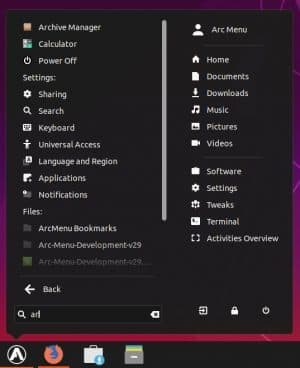 Moda Arc Menu - GNOME Shell Extensions