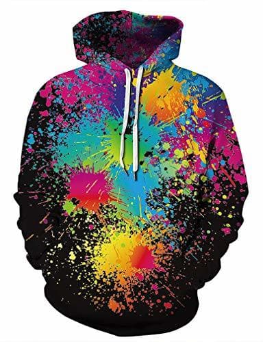 Place Leslady Sudadera con Capucha Unisex 3D Impreso Arte Suéter Cuello Redondo Supreme