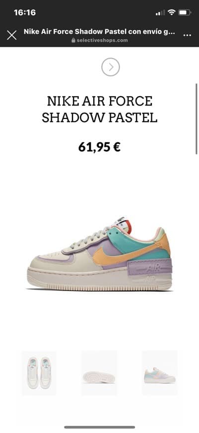 Moda Nike Air Force Shadow Pastel