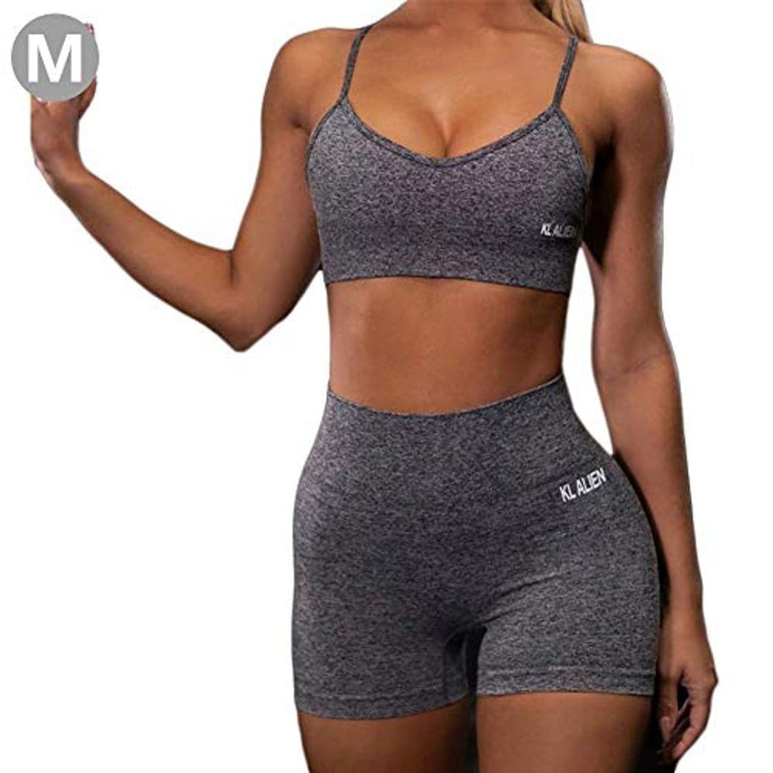 Product mysticall Conjunto de Chaleco de Sujetador Deportivo para Mujer con Pantalones Cortos