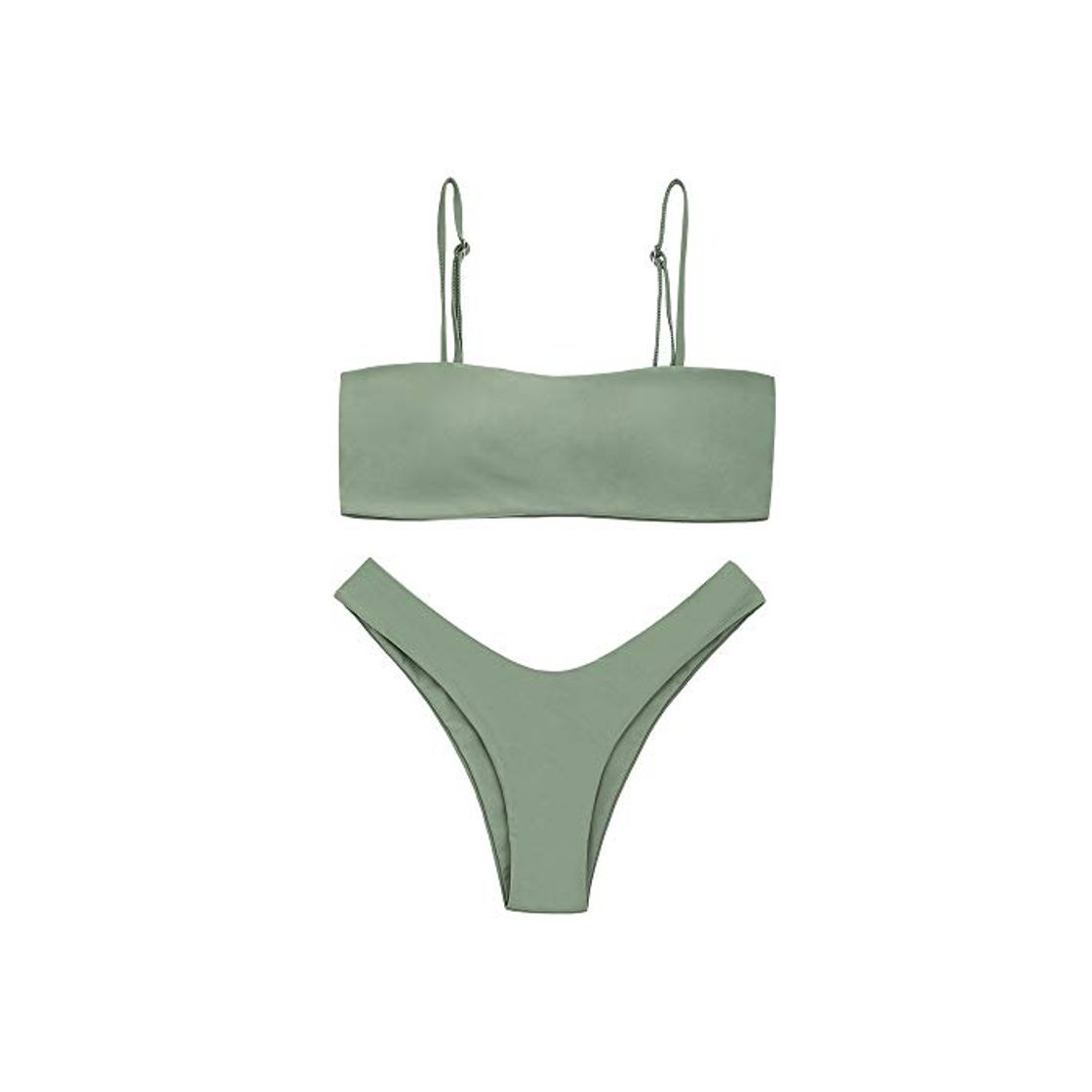 Producto ZAFUL - Bikini de corte alto para mujer Verde guisante