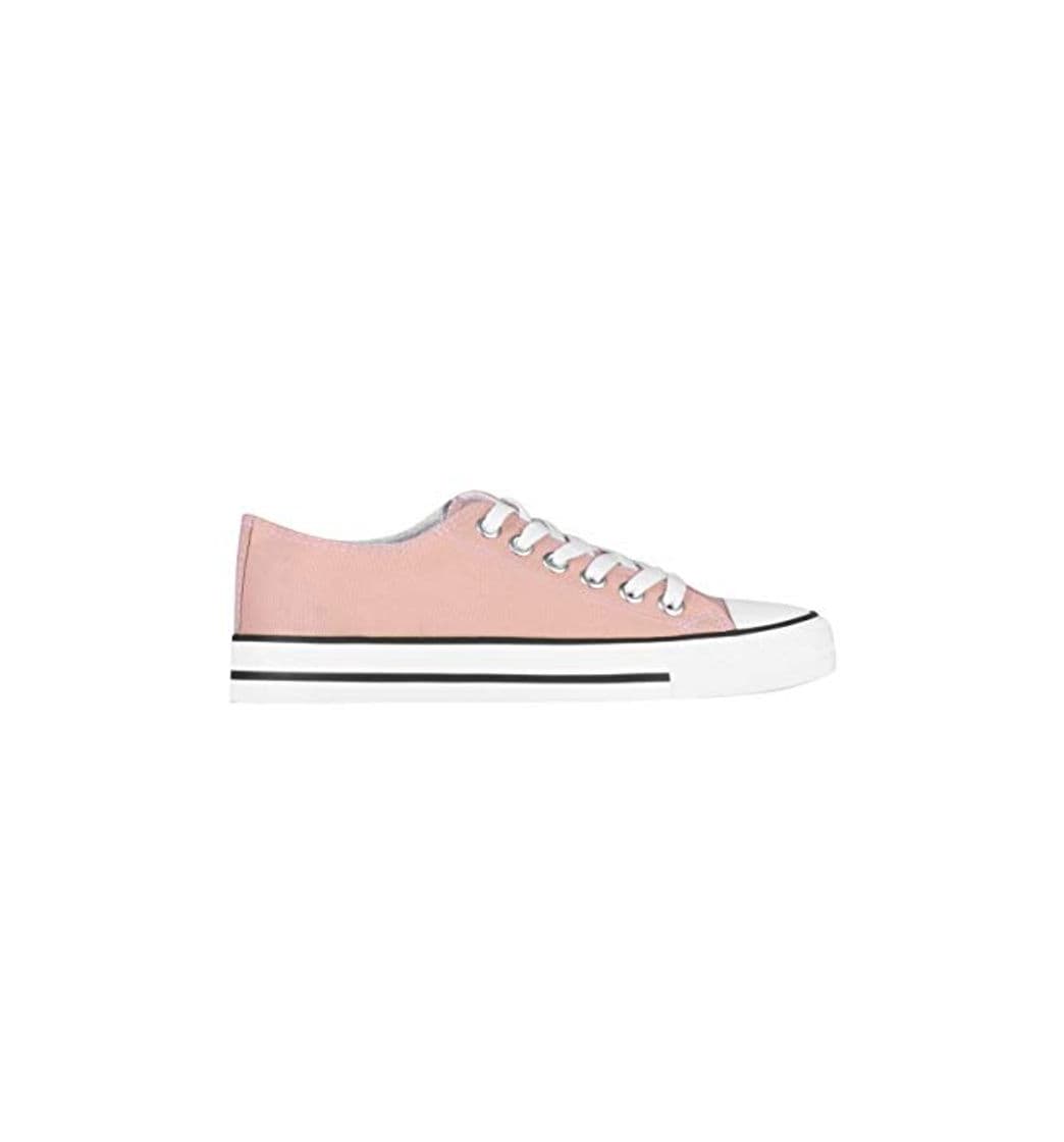 Moda 2345-PNKWHT-4, KRISP Zapatillas Mujer Casuales Moda, Rosa/Blanco