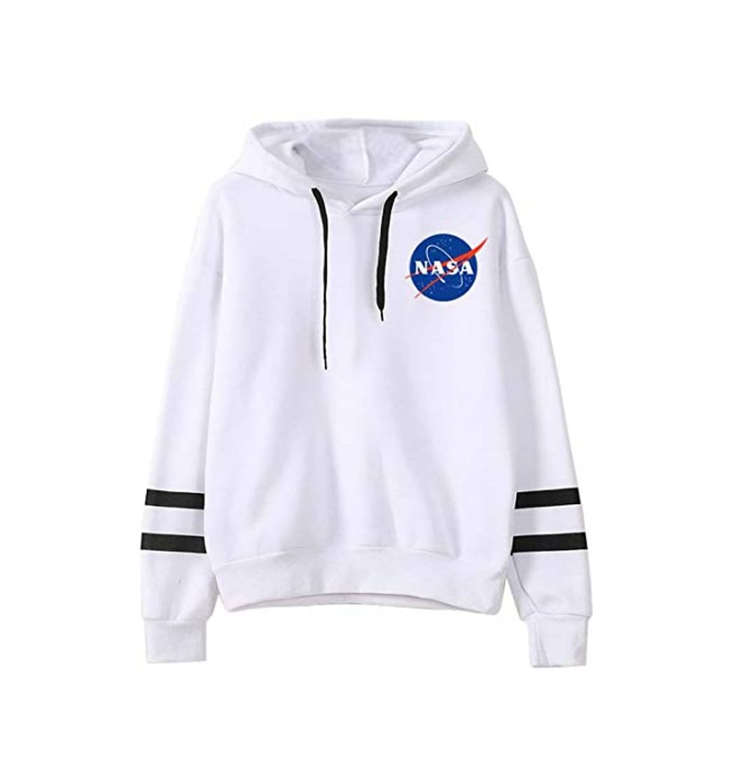 Moda EMILYLE Mujer NASA Aeronautico Sudadera con Capucha Manga Larga Deportiva. S