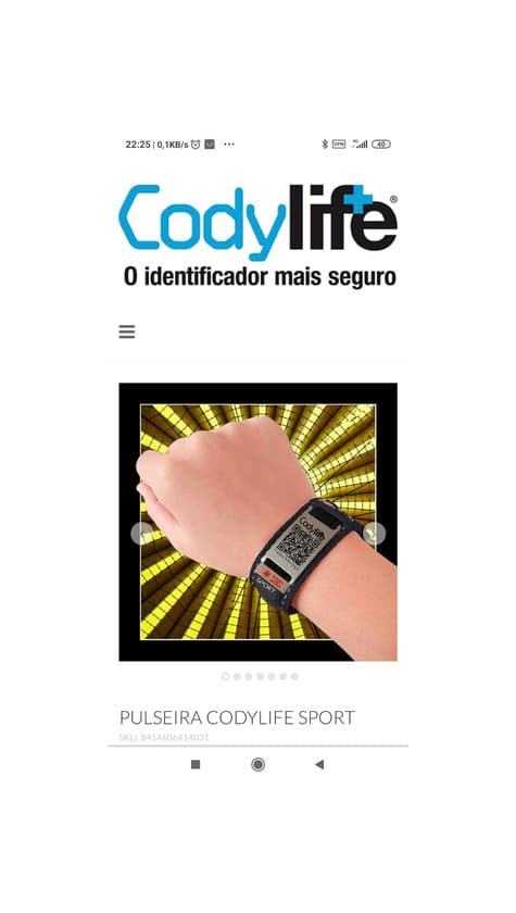 Product Codylife Sport - Pulsera QR color Negro Tamaño M