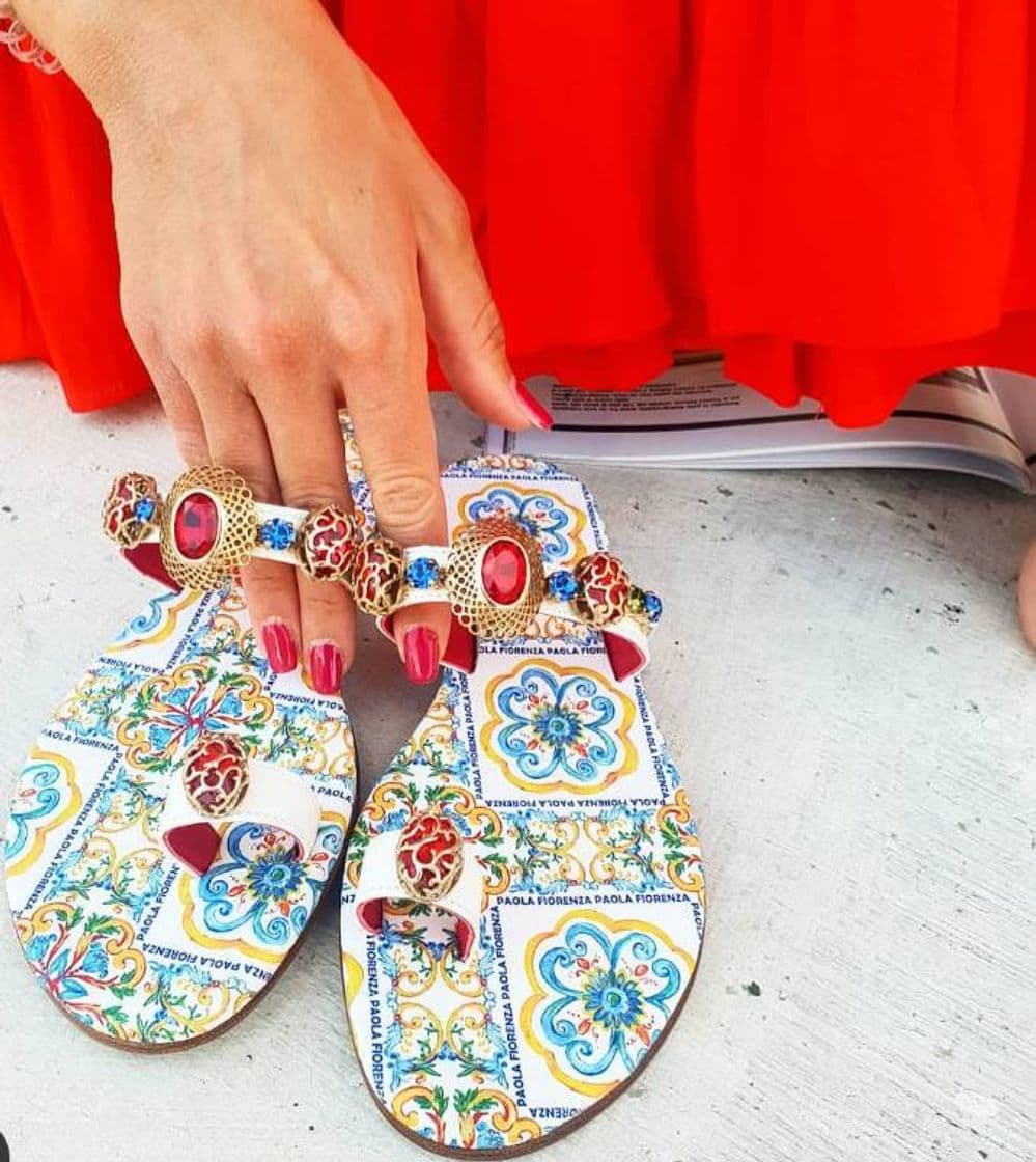 Moda Slippers con stampa maiolica