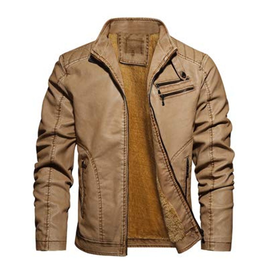 Product GUOJK Chaqueta de Cuero de los Hombres Chaqueta De PU De Invierno