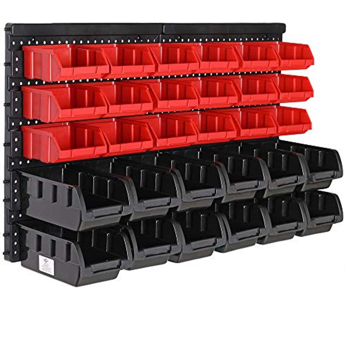 Producto Deuba Estantería de bricolaje para pared 32 Piezas Organizador de herramientas Portaherramientas estático 30 Cajas apilables