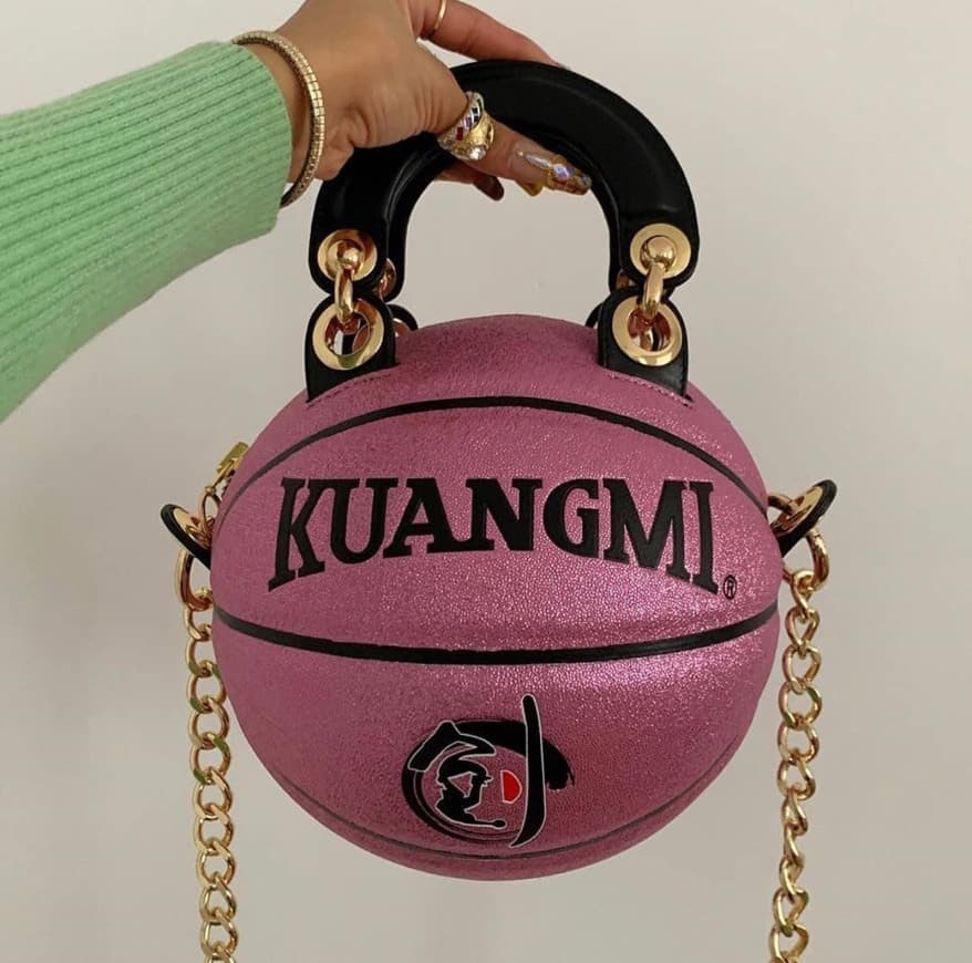 Fashion •bolsa de basquetebol rosa.