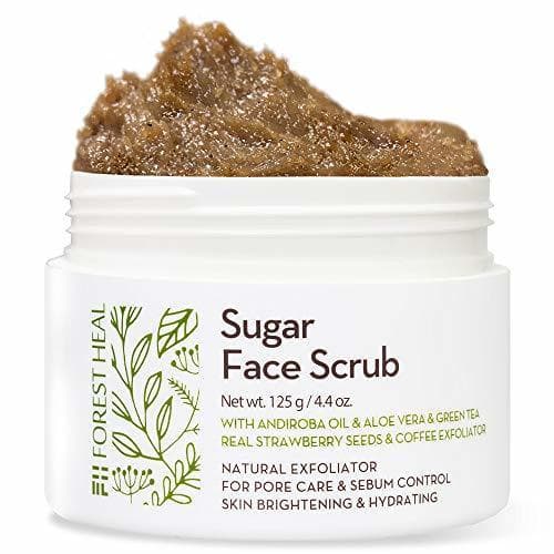 Producto [Bosque Heal] Azúcar Exfoliante Facial con , Andiroba Petróleo y real fresa