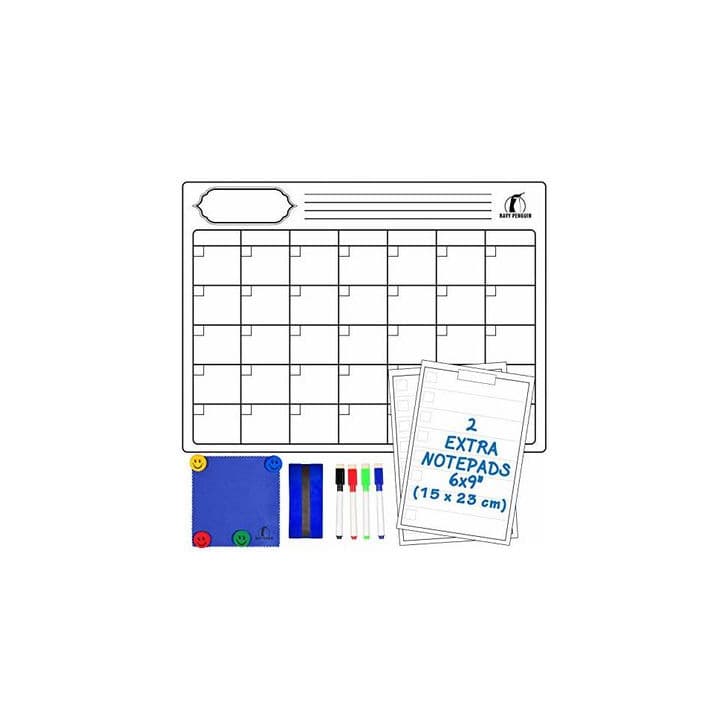 Product Set de Calendario Magnético Mensual - Grande Planificador Pizarra Blanca 43x33cm