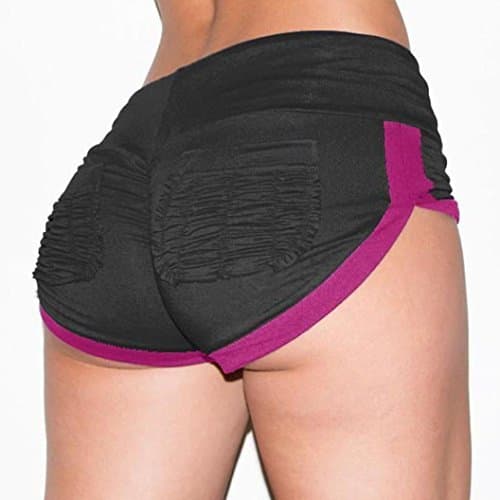 Place Shorts deportivos de bolsillo para mujeres Gym Workout Waistband Skinny Yoga Short