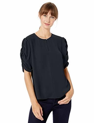 Product Marca Amazon - Lark & Ro - Blusa con mangas fruncidas para