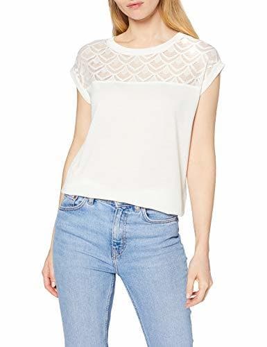 Product Only Onlnicole S/s Mix Top Noos Camiseta, Blanco