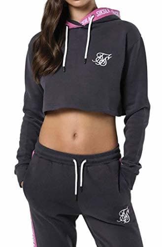 Product Sik Silk Sudadera Capucha Cropped Gris 6 XXS