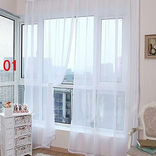 Producto STRIR 1 unids tul blanco puro puertas y ventanas cortinas bufandas cortinas