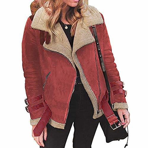 Product Abrigos Mujer Invierno Rebajas Talla Grande K-Youth ✿ Chaqueta Cuero Mujer Moto