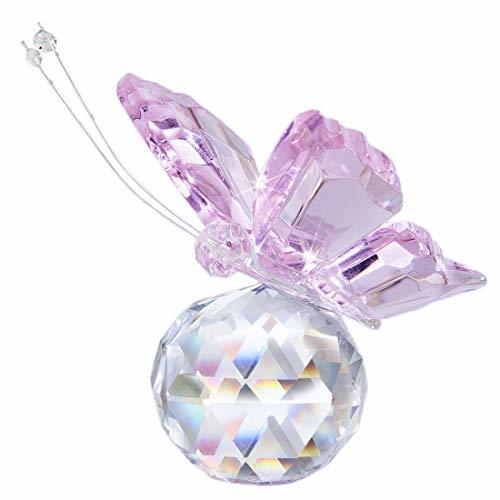 Producto H&D - Hermosa mariposa al vuelo de cristal con base de bola