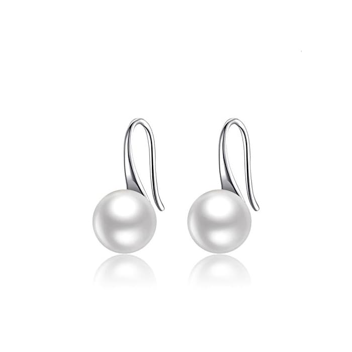 Product E.INFINITY Aretes de Perlas para Mujer, Plata Esterlina 925 AAA Joya de