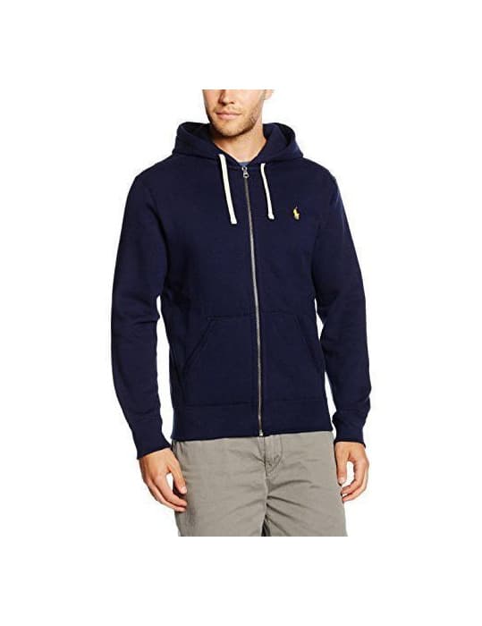 Fashion Polo Ralph Lauren LS FZ Hood PKT PPC, Sudadera para Hombre, Azul