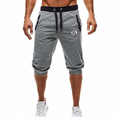 Fashion Pantalones de los Hombres Deportes Casual Apretado Suave 3/4 Moda Pantalones de