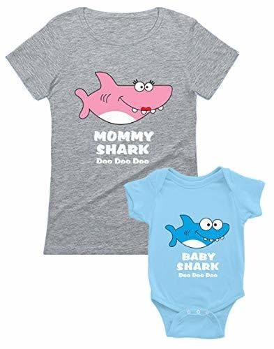 Producto Green Turtle Mommy Shark and Baby Shark Set para Mamá y Bebé