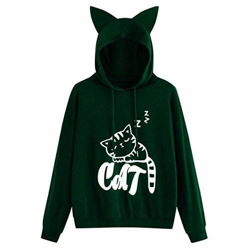 Producto Aesthetic Hoodie Womens Cat Print Hoodie Sweatshirt Long Sleeve Hooded Pullover Tops