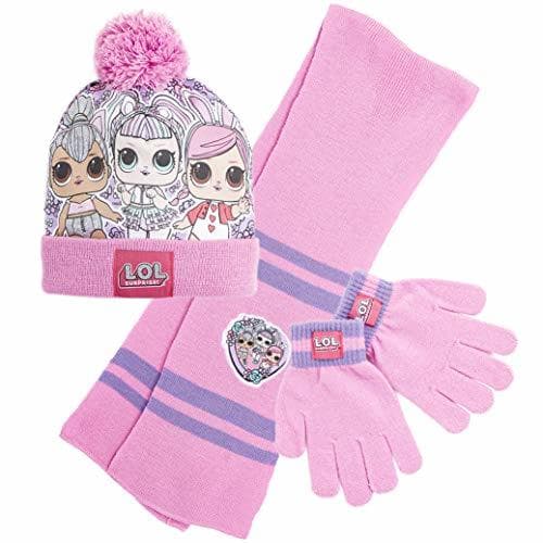 Product L.O.L. Surprise! Conjunto de Bufanda y Guantes Niña Con Gorro LOL Dolls,