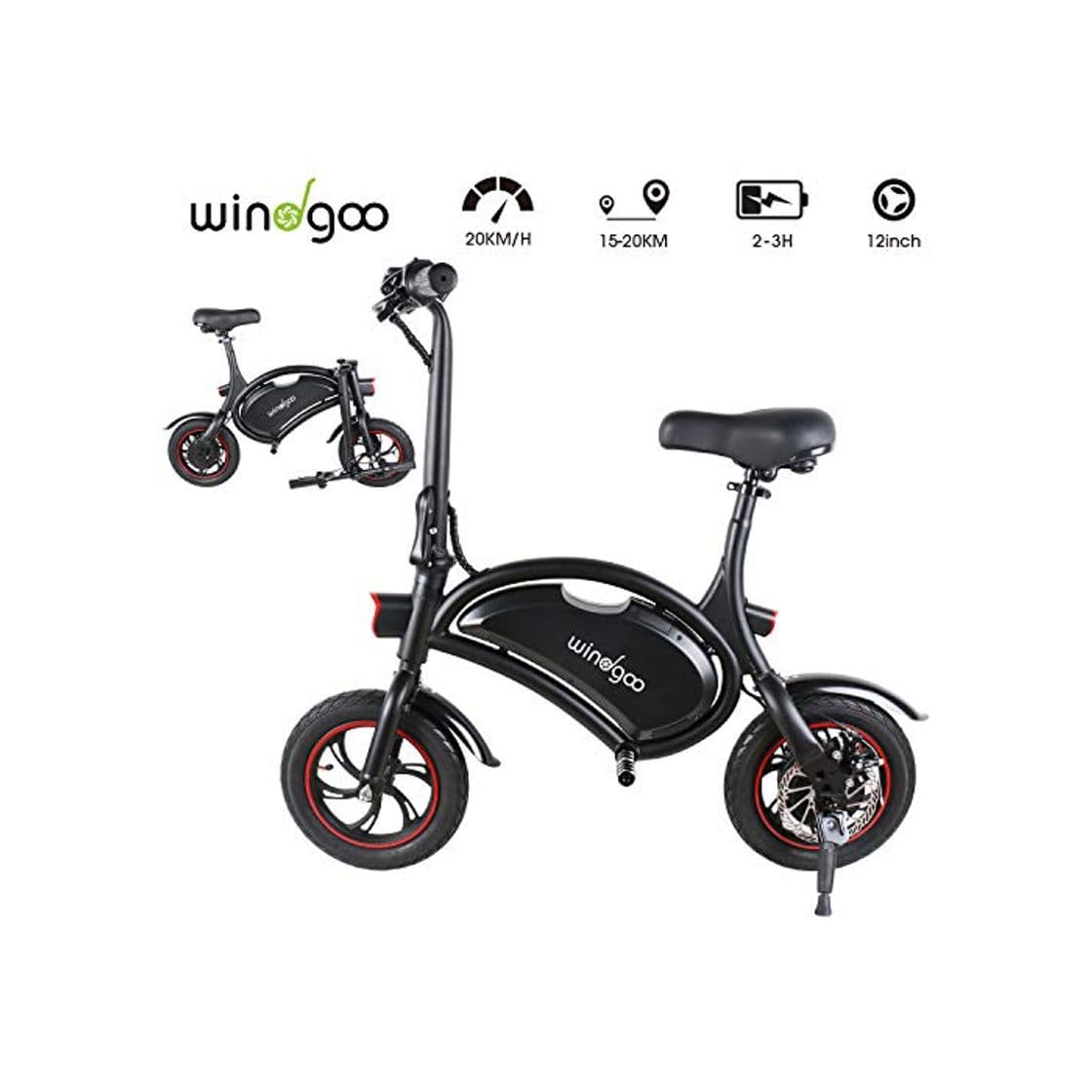 Product Windgoo Bicicleta Electrica 36V Plegable - E-Bike 12", Actualizar Bici Electrica Urbana