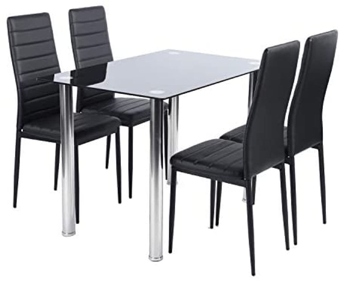 Home Albatros Milano - Set de 4 sillas de Comedor, Estructura metálica y