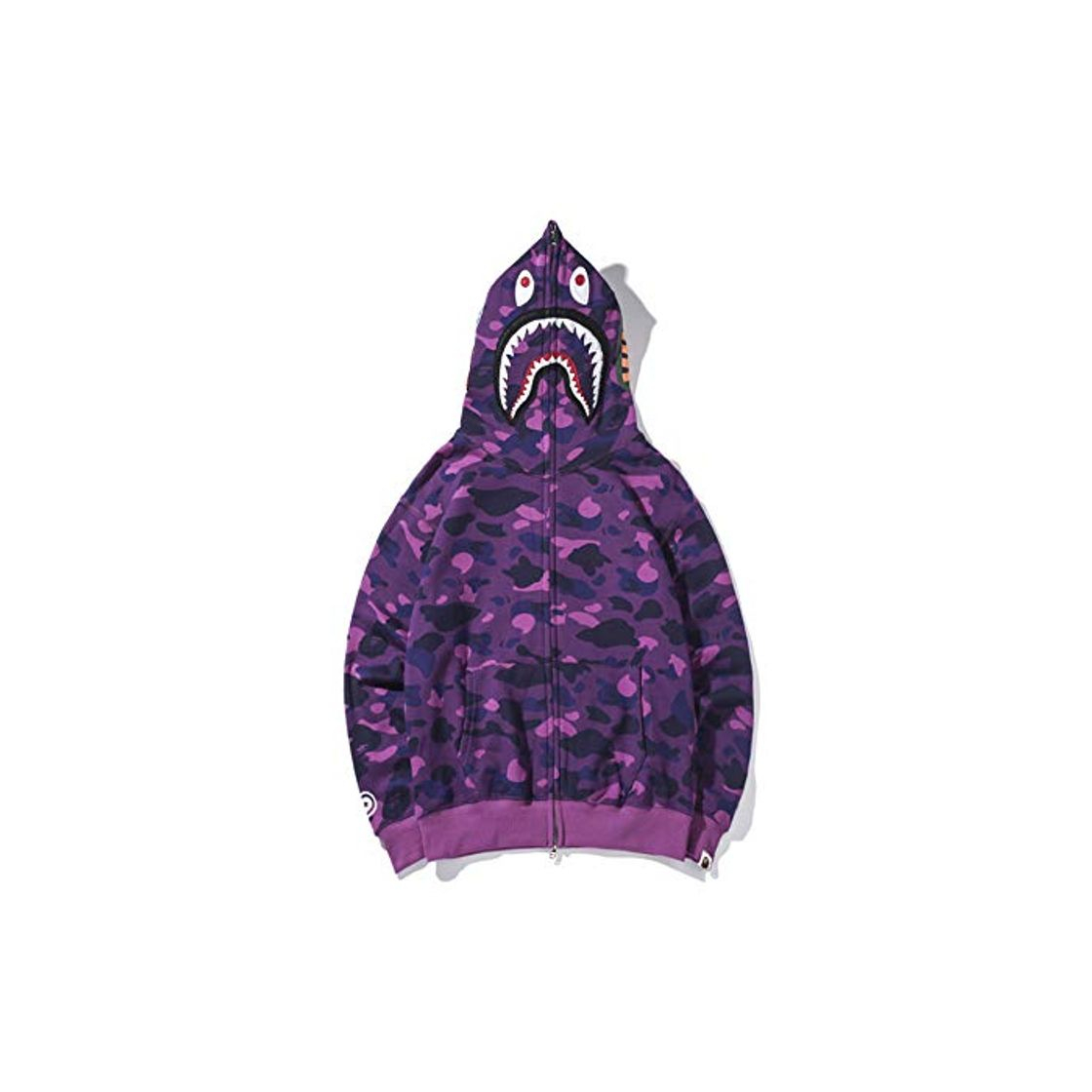 Producto mich Shark Head Classic Embroidery Camouflage Zipper Hooded Sweater Hoodie for Men and Women