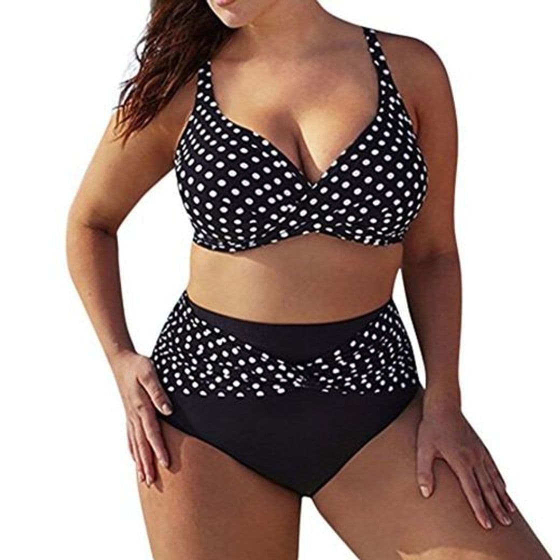 Product Traje de Baño Dos Piezas Mujer Cintura Alta Sexy de Lunares de Playa Conjunto de Traje de BañO Estampado Bohemio BañAdores con Relleno Tops y Braguitas Tallas Grandes riou