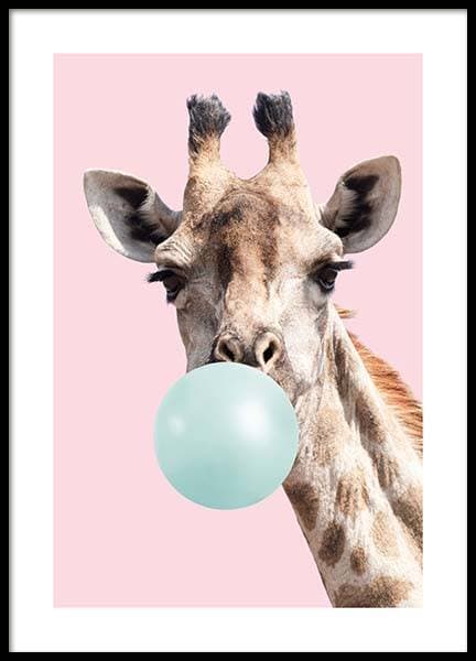 Moda BUBBLEGUM GIRAFFE POSTER 