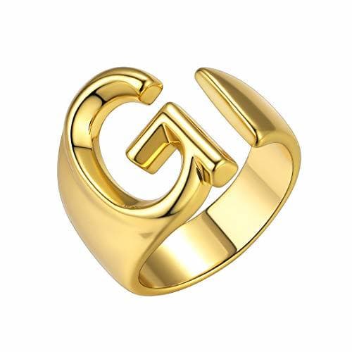 Place GoldChic Jewelry Anillo Abierto para Dama Letra Alfabeto G Charm Ring