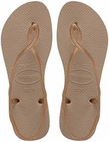 Lugar Havaianas Luna, Sandalias de Talón Abierto para Niñas, Dorado