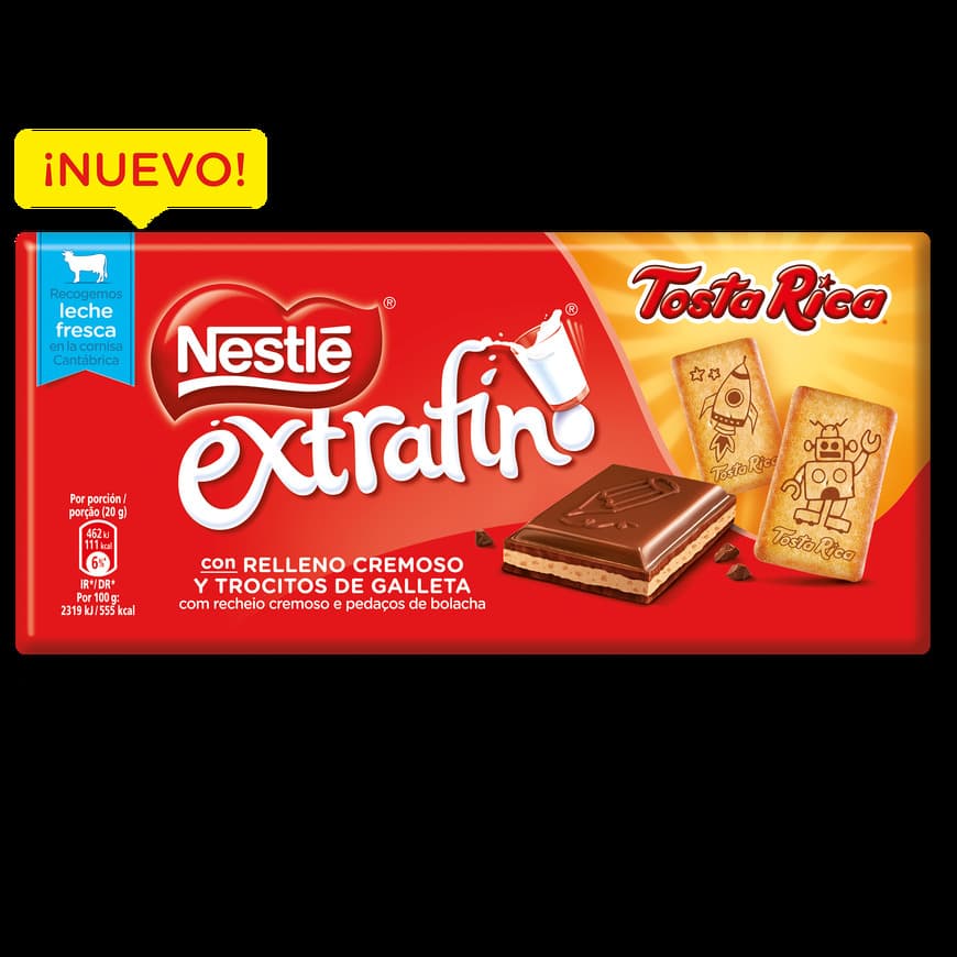 Producto Tableta de chocolate con leche con galleta Tosta Rica 