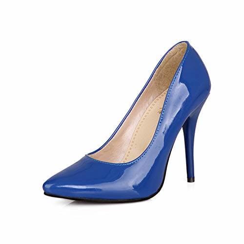 Producto Plus Size 30-48 PU Leather Women Pumps Sexy Pointed Toe Shallow Shoes