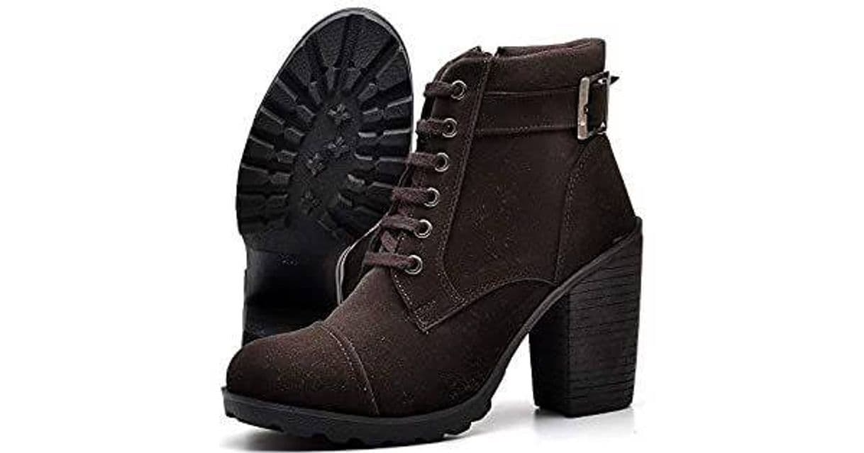 Fashion Bota Tratorada Feminina Salto Alto DUBUY R03DB